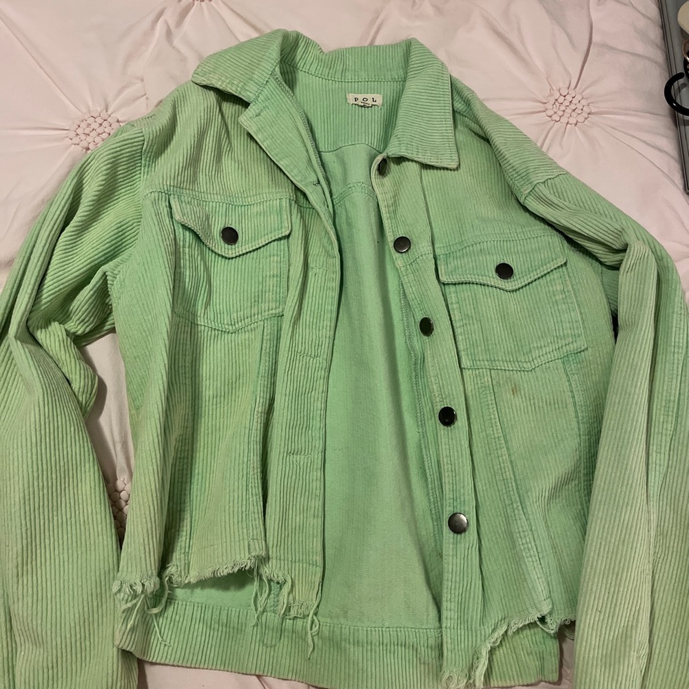 POL Mint Green Corduroy Jacket